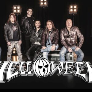 Плакат за стена Helloween с всички членове на групата в музикално студио