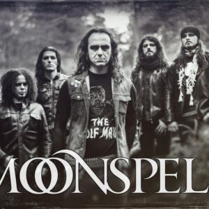 Плакат за стена Moonspell с петимата членове на групата в гората и бяло лого