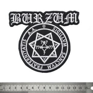 Черно-бяла бродирана нашивка Burzum с окултен печат Sigillum Sanctum Fraternitatis.