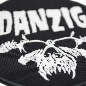 Бродирана нашивка DANZIG – Кръгъл дизайн с Череп и Рога - Hover Image