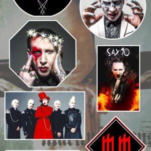 Комплект стикери Marilyn Manson от 7 броя за лаптоп
