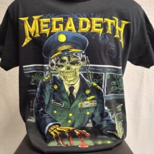 Метъл тениска Megadeth Peace Sells с Vic Rattlehead и полицай