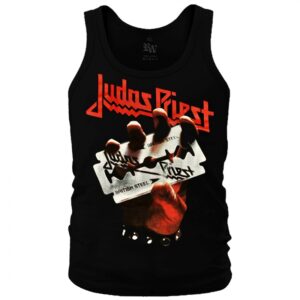 Черен метъл потник Judas Priest British Steel лице с бръснарско ножче