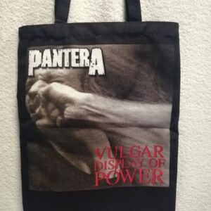 Черна текстилна чанта Pantera Vulgar Display of Power лице