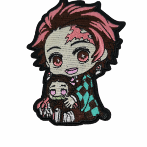 Везана нашивка Tanjiro Kamado и Nezuko от Demon Slayer, детайлна аниме бродерия.