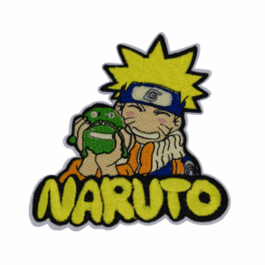 Везана нашивка Naruto Frog Wallet с щастливия Наруто, гушкащ портмоне жаба, жълто лого.