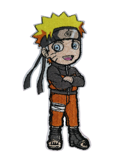 Везана нашивка Naruto Full Body, изобразяваща Наруто Узумаки в цял ръст със скръстени ръце.