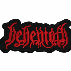 Бродерия на нашивка Behemoth с червено лого за метъл елек.