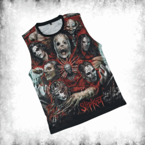Евтин мъжки потник Slipknot с цялостна цветна щампа