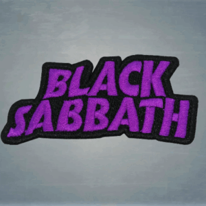 Бродирана нашивка Black Sabbath с лилаво лого за метъл яке