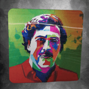 3D стикер за кола Пабло Ескобар с цветен Pop Art дизайн