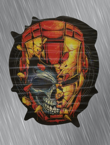 3D стикер за кола Iron Man и Spider-Man с дизайн на череп и маска.