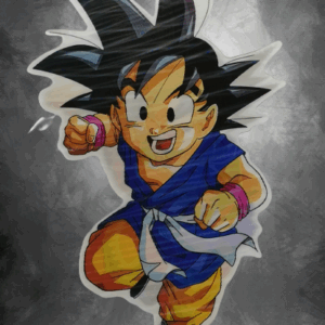 3д стикер за кола с Kid Goku от Dragon Ball GT в динамична поза.