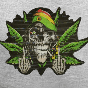 3D Стикер за кола Skull Marijuana – Алтернативен аниме дизайн - Hover Image