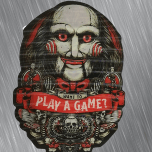 3D стикер за кола с хорър легенди Jigsaw, Pennywise и Chucky.