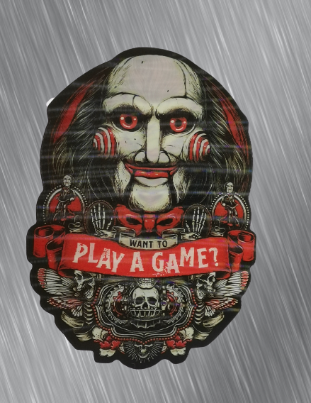 3D стикер за кола с хорър легенди Jigsaw, Pennywise и Chucky.