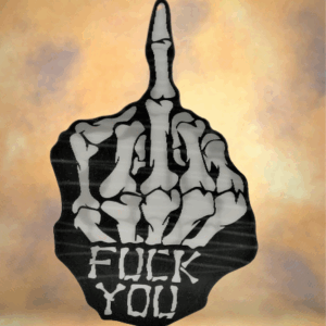 3D забавни стикери за кола скелетна ръка среден пръст Fuck You