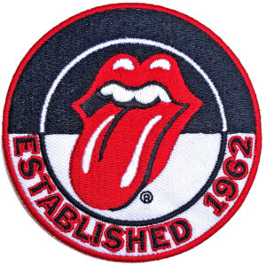 Кръгла бродирана нашивка The Rolling Stones с езика и надпис Established 1962.