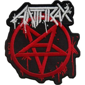 Бродирана нашивка Anthrax лого с червен пентаграм