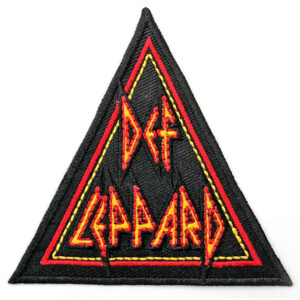 Нашивка Def Leppard – триъгълно лого в червено и жълто на черен фон