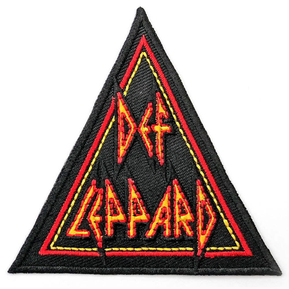 Нашивка Def Leppard – триъгълно лого в червено и жълто на черен фон