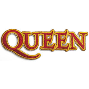 Оригинална нашивка на Queen с червен надпис и златист кант