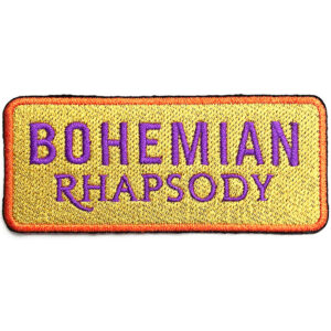 Оригинална нашивка на Queen с надпис Bohemian Rhapsody в лилаво и златисто