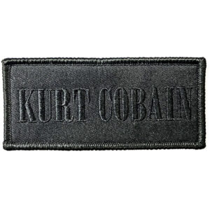 Черна текстилна нашивка Kurt Cobain с черна бродерия