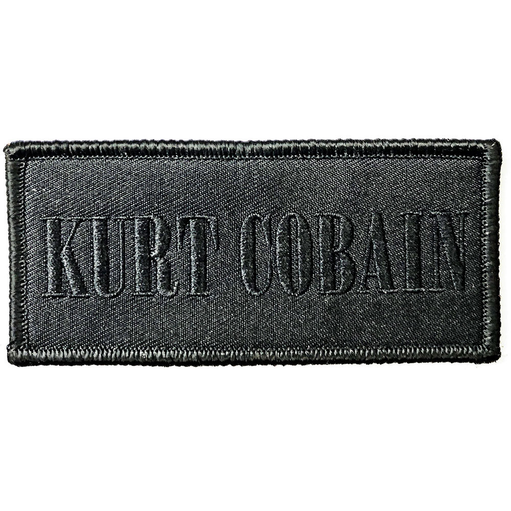 Черна текстилна нашивка Kurt Cobain с черна бродерия