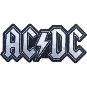 Бродирана нашивка AC/DC в сребрист цвят със светкавица