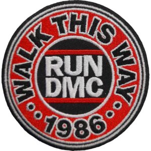 Кръгла оригинална нашивка на Run DMC с надпис Walk This Way 1986