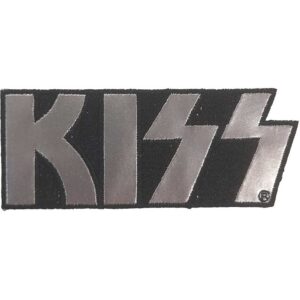 Оригинална нашивка на KISS със сребърен надпис върху черен фон