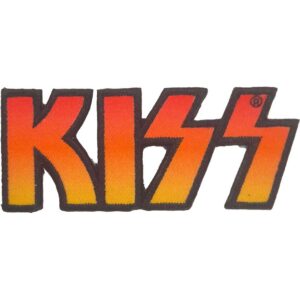 Оригинална нашивка на KISS с жълт надпис и оранжево преливане на логото