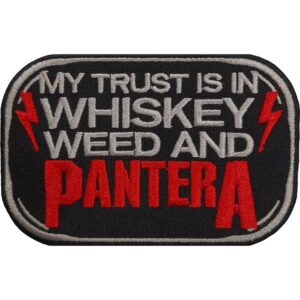 Оригинална метъл нашивка на Pantera с надпис Whiskey Weed and Pantera