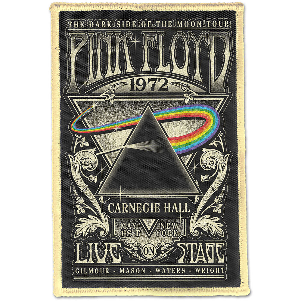 Бродирана ретро нашивка Pink Floyd Dark Side of the Moon с дизайн от концерта в Carnegie Hall през 1972 г.