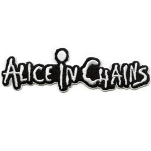 Бродирана нашивка Alice in Chains с класическо лого в черно и бяло.