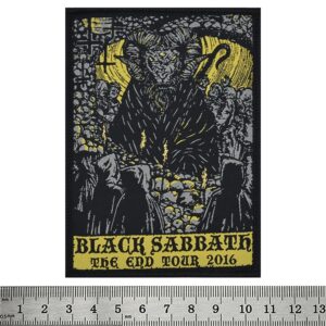 Везана нашивка Black Sabbath The End Tour 2016 с дизайн на Бафомет и черепи.