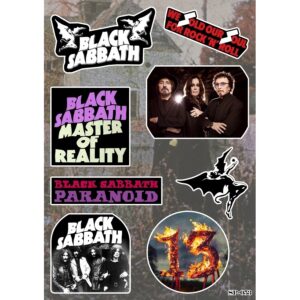 Комплект стикери за лаптоп Black Sabbath с лога и снимки на групата