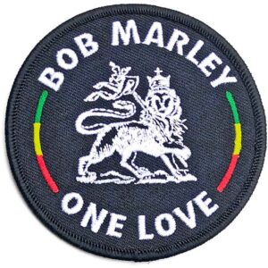 Бродирана нашивка Bob Marley One Love с Лъв на Юда и раста цветове