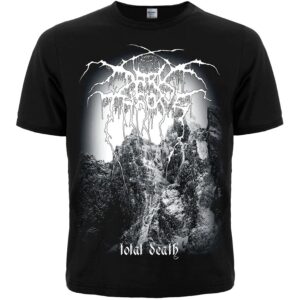 Черна метъл тениска Darkthrone - Total Death с лого и зимен пейзаж