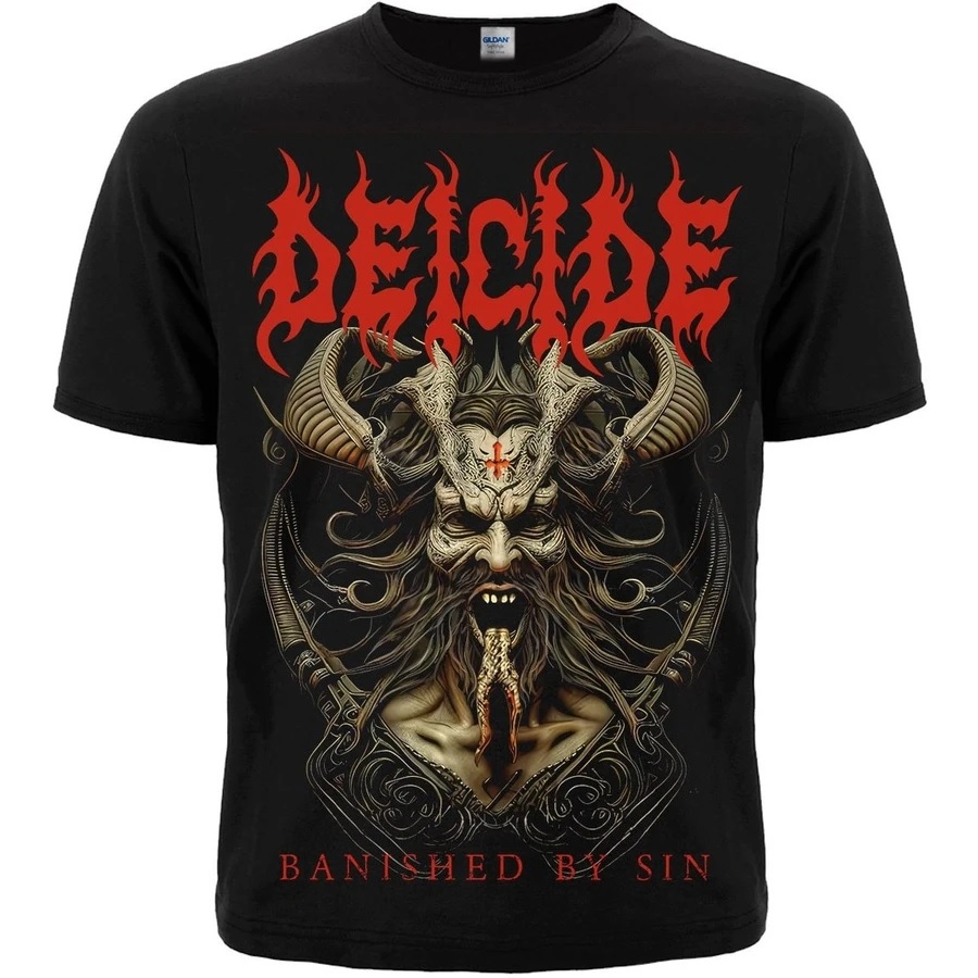 Метъл тениска Deicide Banished by Sin с червено лого