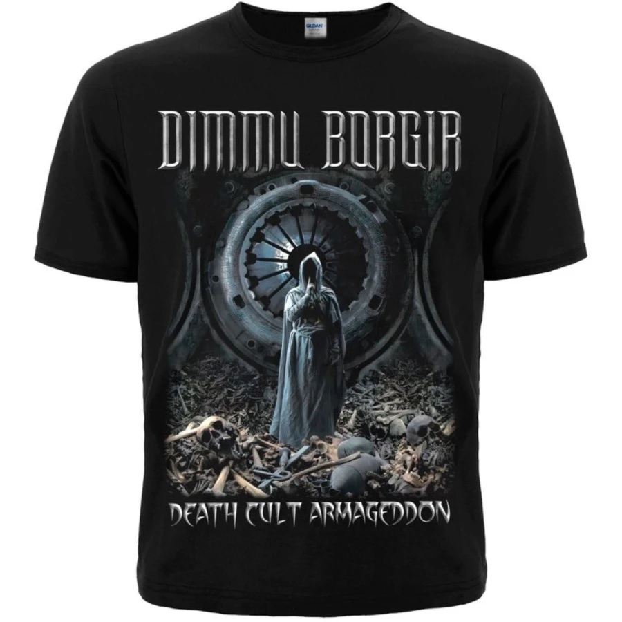 Черна Метъл тениска Dimmu Borgir - Death Cult Armageddon с фигура в роба и черепи