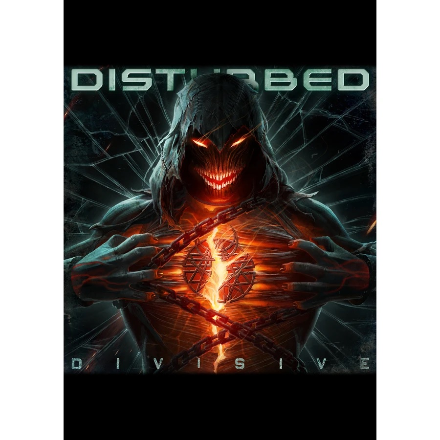 Плакат Disturbed Divisive обложка, демон, разкъсано сърце, вериги