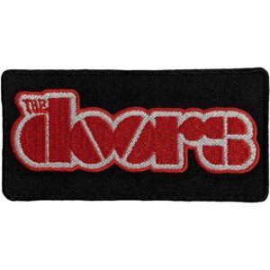 Рок пач на The Doors с бродирано червено лого и бял контур