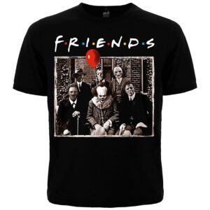 черна тениска Friends Horror с герои от филми на ужасите