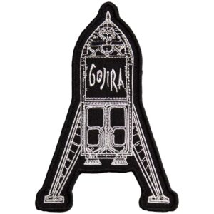 Бродирана нашивка Gojira с форма на ракета и бяло лого