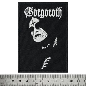Малка бродирана нашивка на Gorgoroth с логото на групата в бяло и черно.