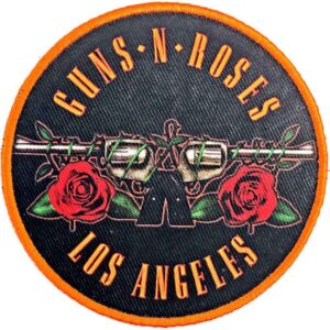 Кръгла нашивка на Guns N' Roses Los Angeles с револвери и рози
