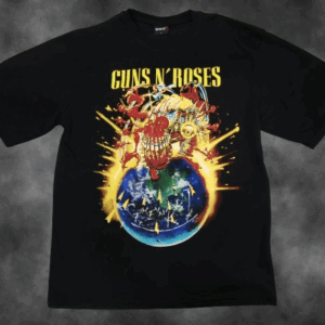 Черна oversize метъл тениска Guns N' Roses с цветна щампа Appetite for Destruction