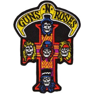 Нашивка Guns N Roses – цветен кръст с пет черепа